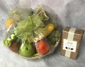 Fruit basket and chocolate gift set