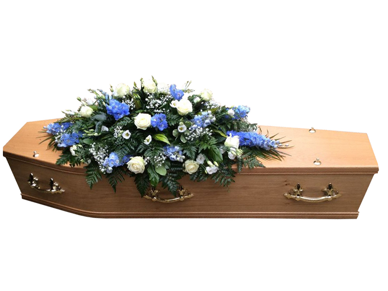 Rose and Delphinium Coffin Spray